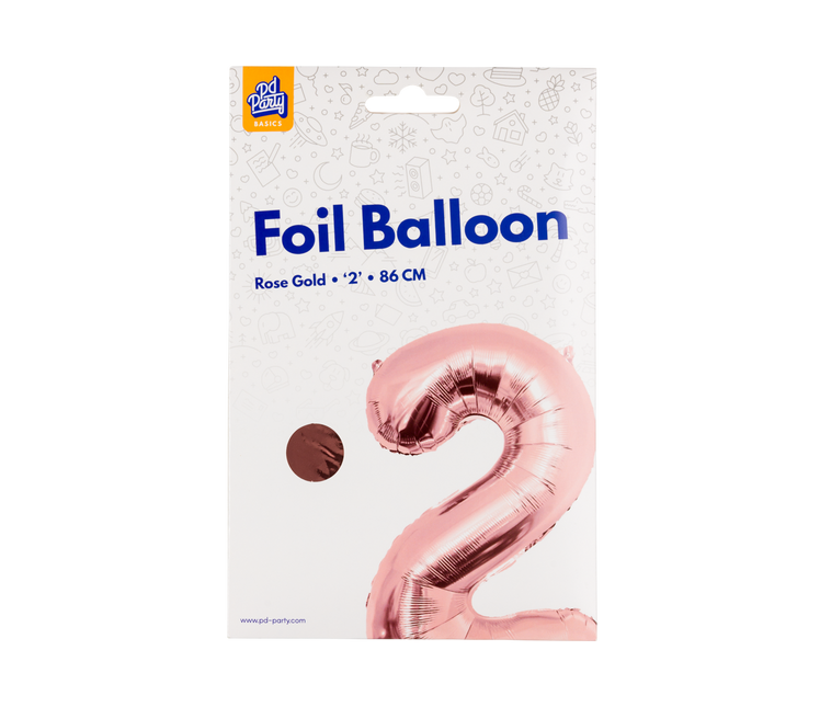 2 Jahre Figur Ballon Rose Gold Leer 86cm