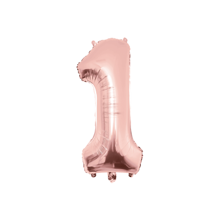 1 Jahr Figur Ballon Rose Gold Leer 86cm