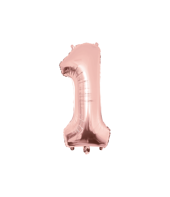 1 Jahr Figur Ballon Rose Gold Leer 86cm