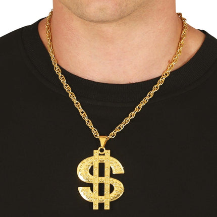 Gouden Ketting Dollar - Partywinkel - 8434077167960