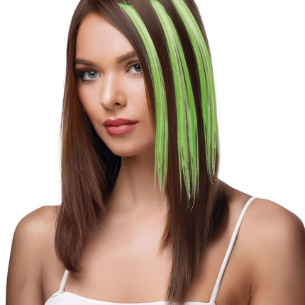 Groene Hair Extension 50cm 3st - Partywinkel - 8434077481356