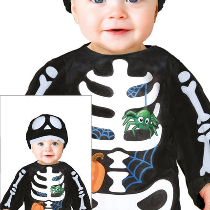 Halloween Kostuum Wit Zwart Baby Skelet - Partywinkel - 8434077761540