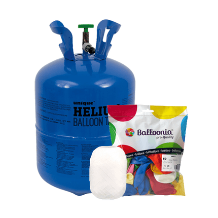 Helium Tank met 100 Ballonnen en Lint - Partywinkel - 8719267034025