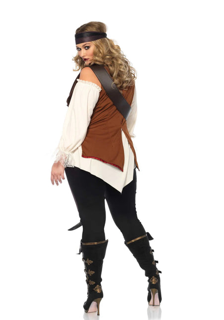 Kapitein Kostuum Dames Plus Size Leg Avenue - Partywinkel - 714718517797