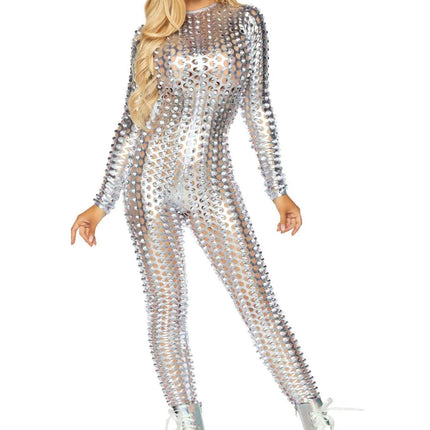 Silberner Catsuit Ladies Leg Avenue