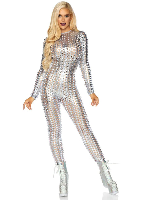 Silberner Catsuit Ladies Leg Avenue