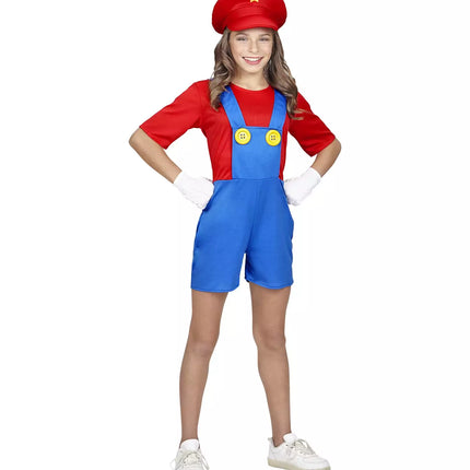 Super Mario Kostüm Blau Rot Kind