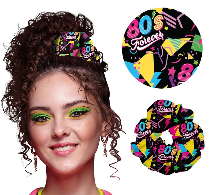 Neon 80S Scrunchie - Partywinkel - 8434077134450