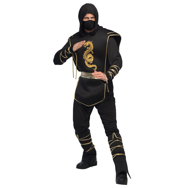 Ninja Pak Zwart Goud Heren - Partywinkel - 8712026844521