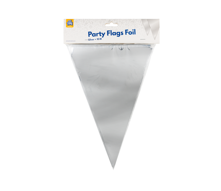 Party Flagge Folie Silber