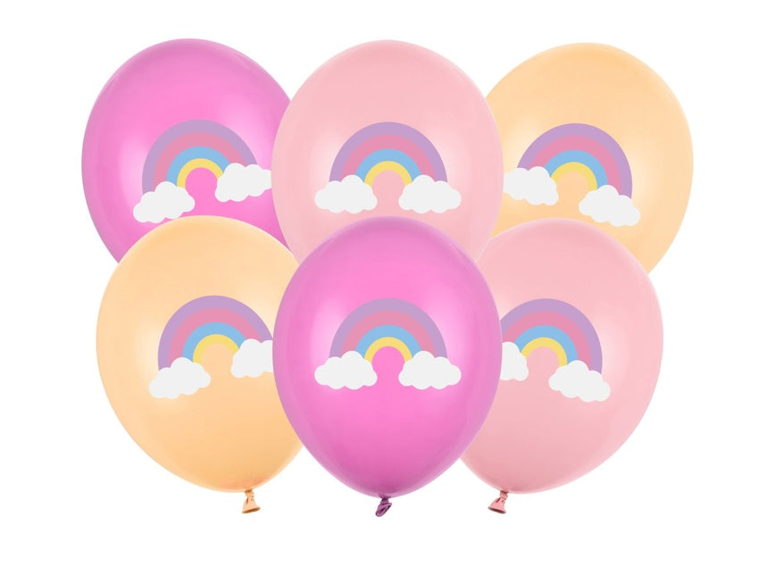 Regenboog Ballonnen 30cm 6st - Partywinkel - 5904555046818