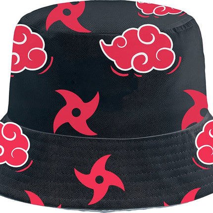 Rood Zwarte Bucket Hat - Partywinkel - 8434077137093