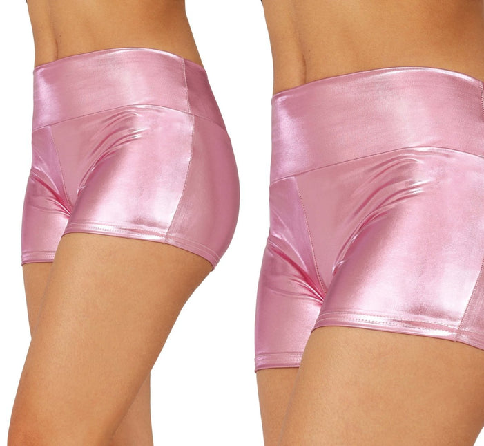 Roze Korte Broek Metallic - Partywinkel - 8434077270974