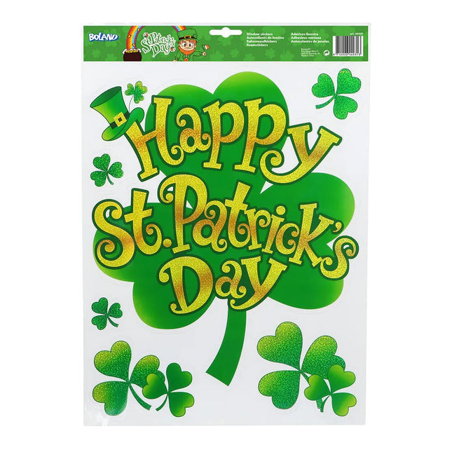 St. Patrick'S Day Raamsticker Groen - Partywinkel - 8712026449313