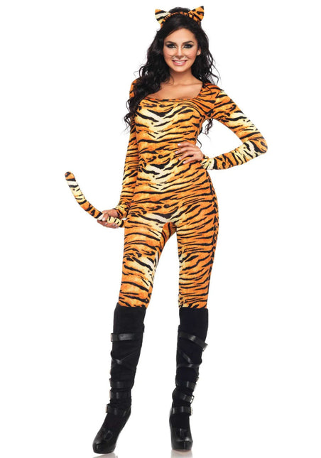 Tijger Catsuit Dames Leg Avenue - Partywinkel - 714718463346