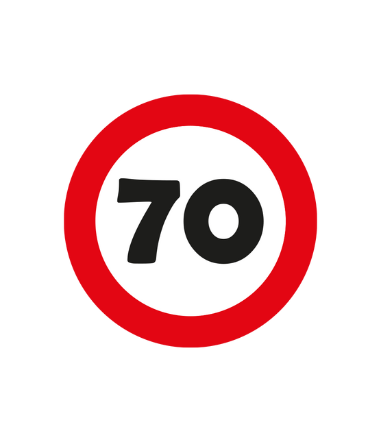 Tischkonfetti 70 Jahre Verkehrsschild 2,5cm