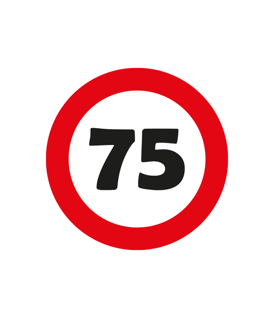 Tischkonfetti 75 Jahre Verkehrsschild 2,5cm