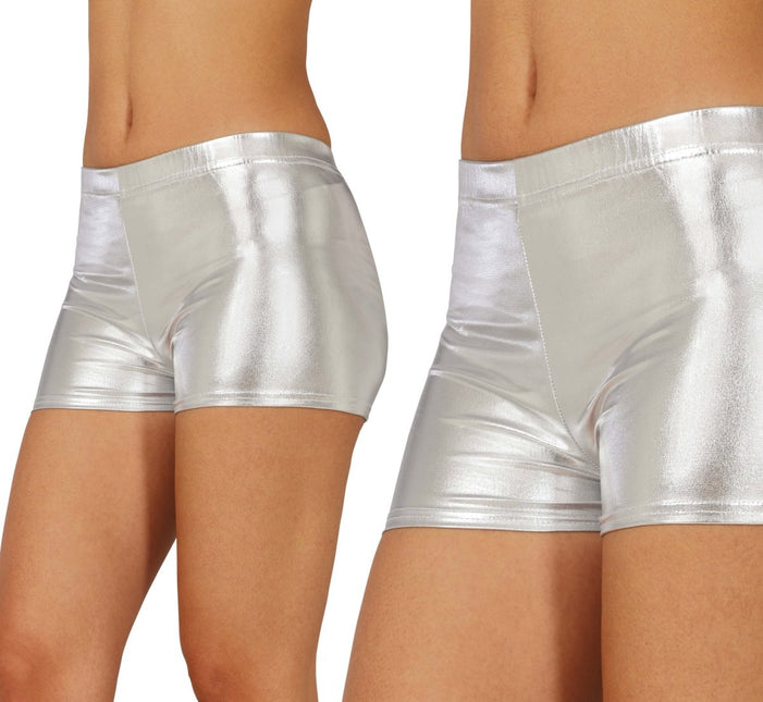 Zilveren Korte Broek Metallic - Partywinkel - 8434077270950