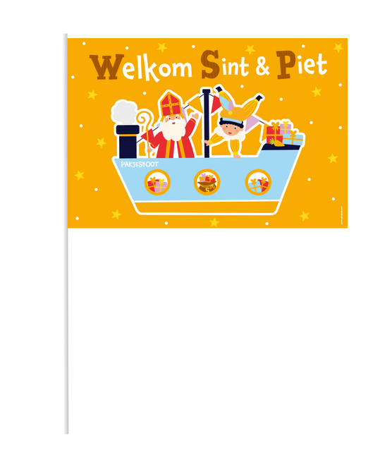 Sinterklaas winkende Fahne 30cm